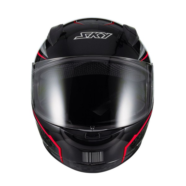 Encontraproduto.com.br - Capacete Sky Two Soldier Preto Brilho Transf Vermelho