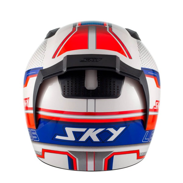 Encontraproduto.com.br - Capacete Sky Two Legends Branco Brilho Transf Vermelho