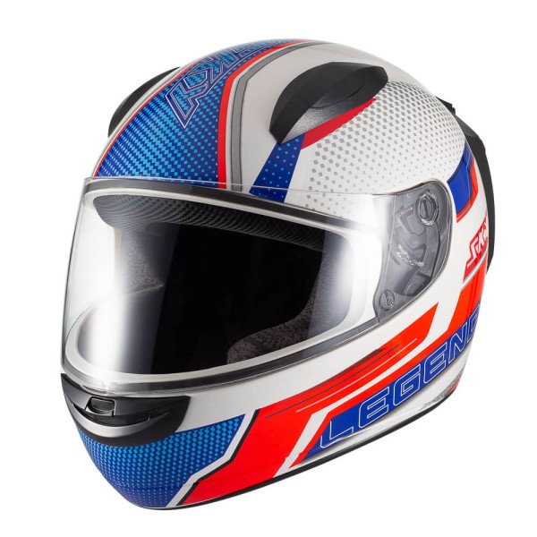 Encontraproduto.com.br - Capacete Sky Two Legends Branco Brilho Transf Vermelho