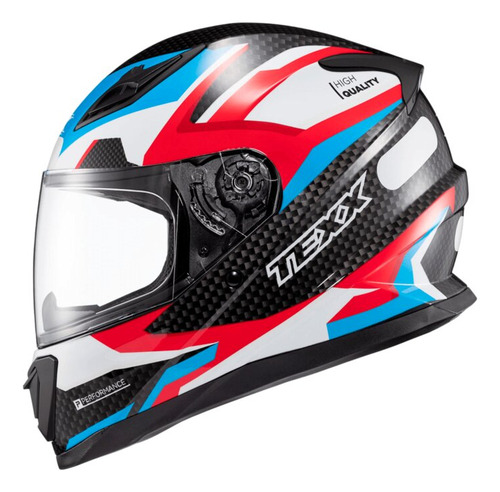 Capacete Texx Fechado Hawk Ride Azul Vermelho 58 (MP)