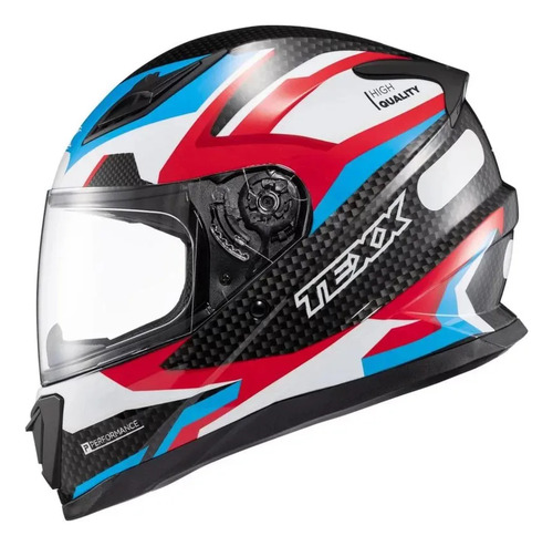 Capacete Texx Fechado Hawk Ride Azul Vermelho 60 (MP)