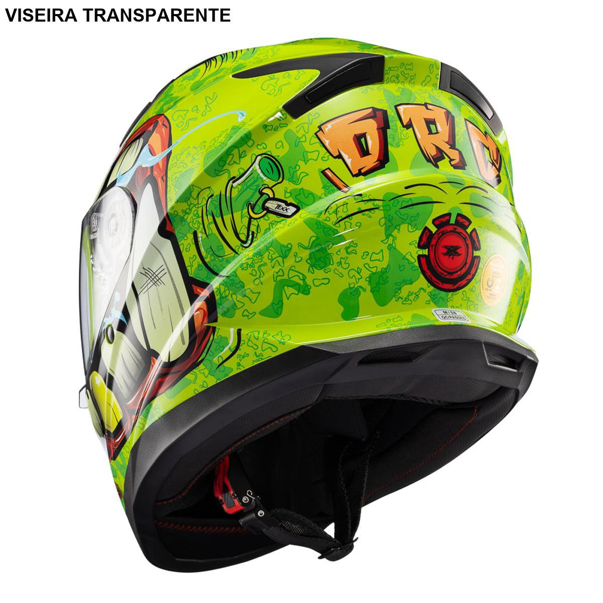 Encontraproduto.com.br - Capacete Texx Fechado Hawk Orc Verde 58 (MP)
