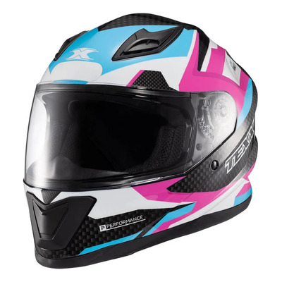 Capacete Texx Fechado Hawk Ride Azul Rosa 60 (MP)
