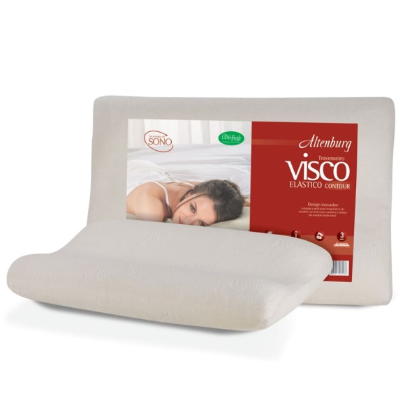 Encontraproduto.com.br - Travesseiro Altenburg Viscoelástico Cervical 48 Cm X 68 Cm Cor Bege