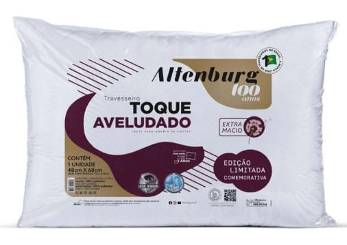 Encontraproduto.com.br - Kit 5 Travesseiros 48x68cm Toque Aveludado Altenburg