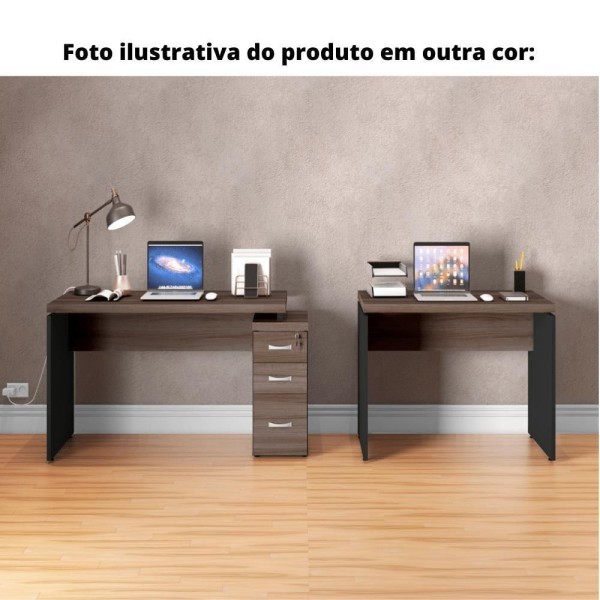 Encontraproduto.com.br - Mesa De Escritório Pé Painel Pe40 Em Mdp 150 X 70 Cm Base Preta Walnut Base Preta