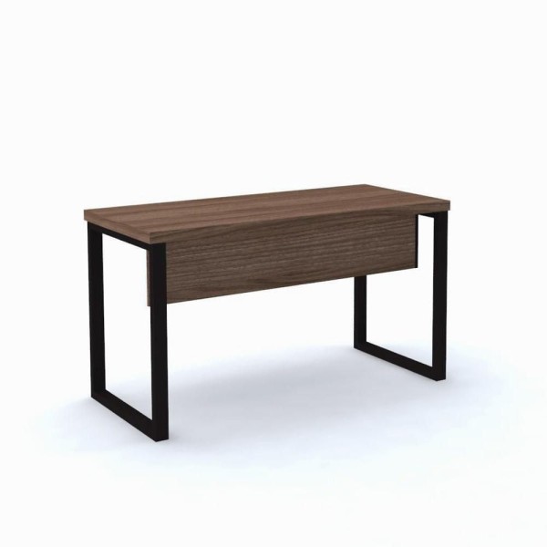 Encontraproduto.com.br - Mesa De Escritório Pé Tubular Pe40 Em Mdp 120 X 60 Cm Cor Walnut Base Preta