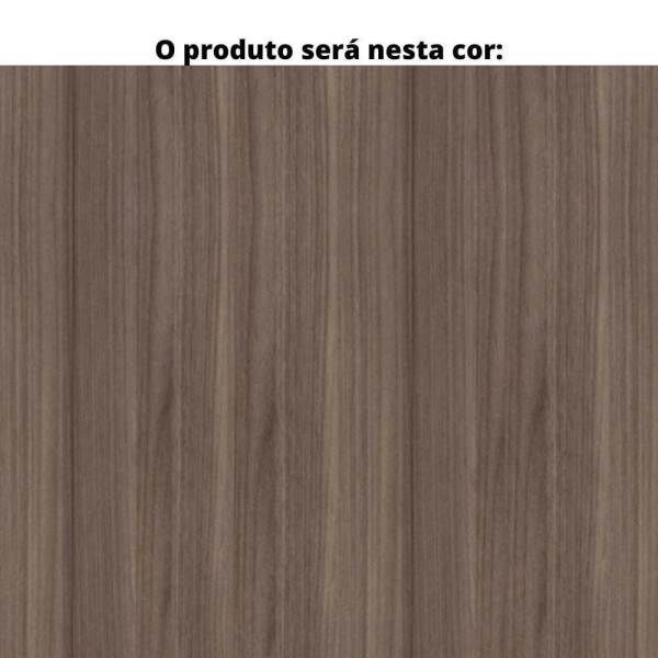 Encontraproduto.com.br - Mesa De Escritório Com Balcão E Prateleiras Internas Pe50 Em Mdp 180 X 170 Cm Walnut Detalhe Preto