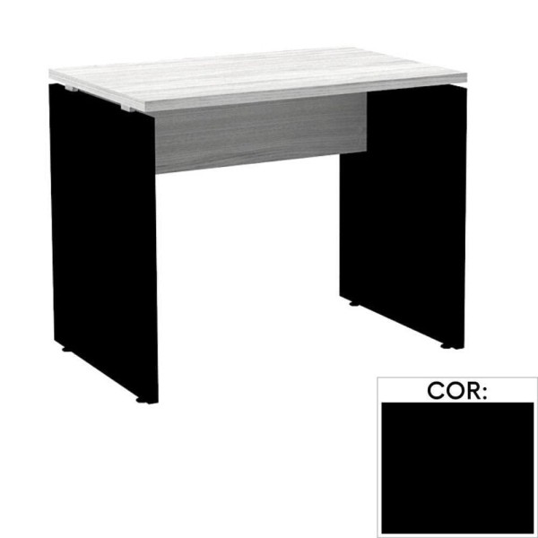 Encontraproduto.com.br - Mesa De Escritório Pé Painel Pe25 Em Mdp 90 X 45 Cm Preta Com Base Preta