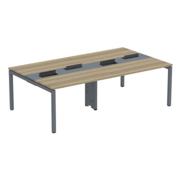 Encontraproduto.com.br - Mesa De Plataforma Dupla Para 4 Pessoas Corporativa 120x140-4p Pdc12-14-4p Noce Naturalle-grafito