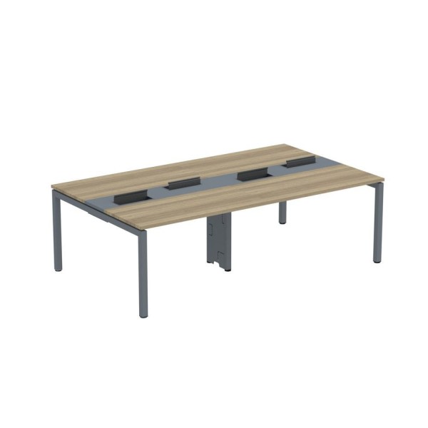Mesa De Plataforma Dupla Para 4 Pessoas Corporativa 120x140-4p Pdc12-14-4p Noce Naturalle-grafito