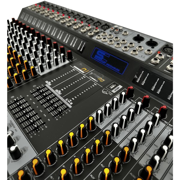 Encontraproduto.com.br - Mesa de Som 24 Canais 6 Auxiliares Com BT / EFX e USB MGX-2446 USB - Soundcast