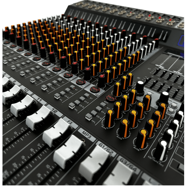 Encontraproduto.com.br - Mesa de Som 24 Canais 6 Auxiliares Com BT / EFX e USB MGX-2446 USB - Soundcast