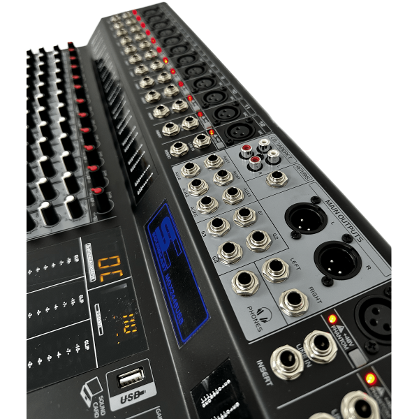 Encontraproduto.com.br - Mesa de Som 24 Canais 6 Auxiliares Com BT / EFX e USB MGX-2446 USB - Soundcast