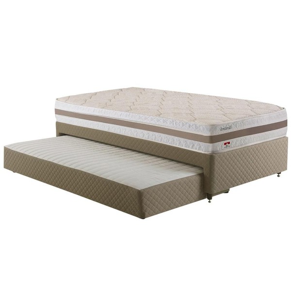 Encontraproduto.com.br - Bicama Box Solteirão e Cama Auxiliar Herval Amsterdã, Molas Ensacadas, 54x96x203 cm