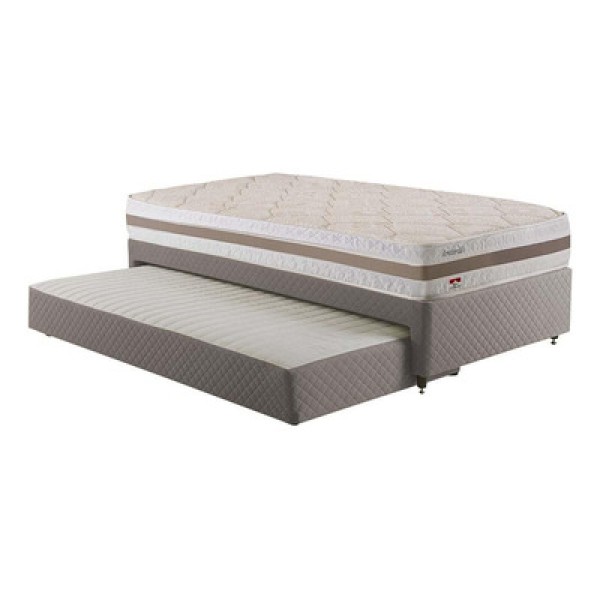 Encontraproduto.com.br - Bicama Box Solteirão e Cama Auxiliar Herval Amsterdã, Molas Ensacadas, 54x96x203 cm
