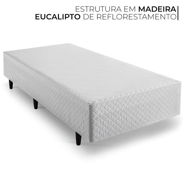 Encontraproduto.com.br - Cama Box Herval Solteiro Marselha, 64x88x188 cm, Molas Maxspring