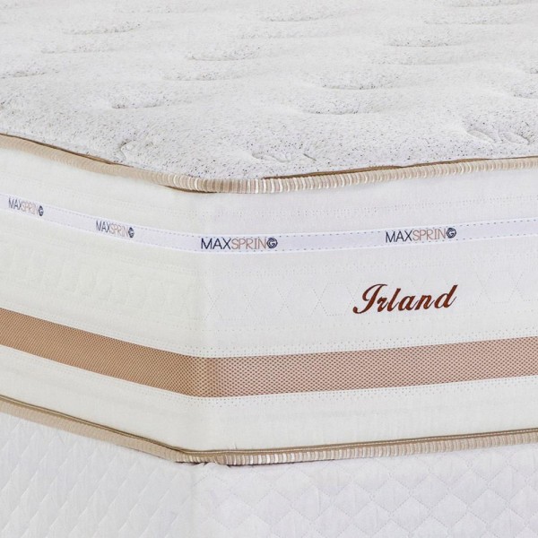 Encontraproduto.com.br - Cama Box com Cabeceira Modulada Queen Herval Irland, 72x158x198 cm, Molas Maxspring