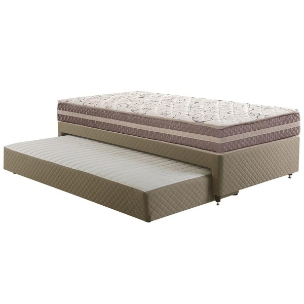 Encontraproduto.com.br - Bicama Box Solteiro com Cama Auxiliar Herval Bolzano, Molas Ensacadas, 55x88x188 cm
