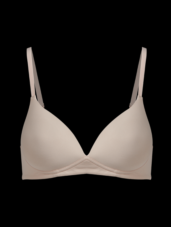 Encontraproduto.com.br - Sutiã Com Bojo Sem Aro Em Microfibra Na Sua Medida - Taça Bege Ballet
