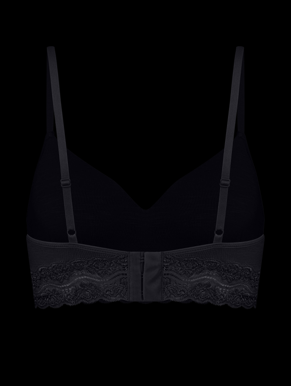 Encontraproduto.com.br - Sutiã Triângulo Com Bojo Em Modal E Detalhe Em Renda Preto