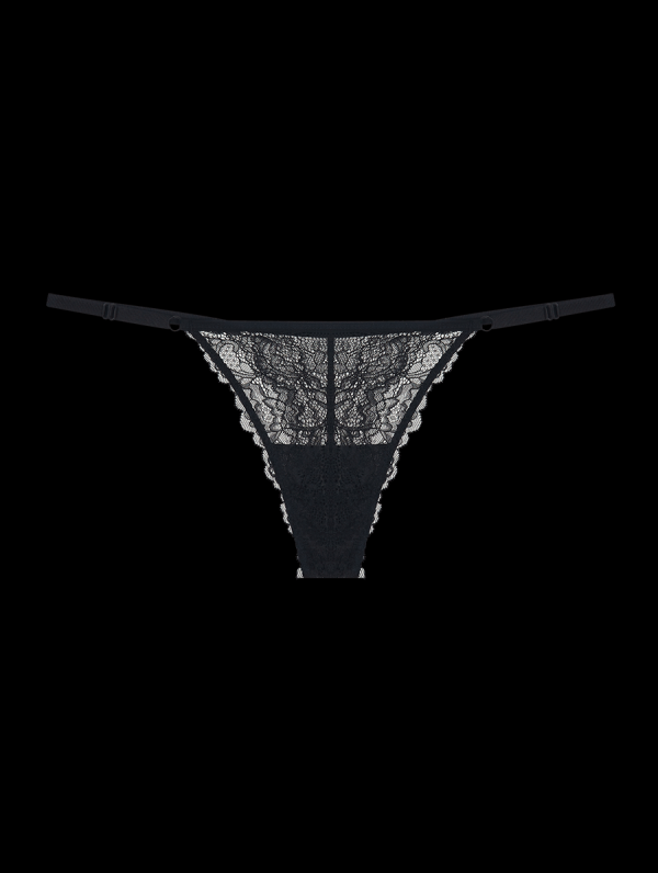 Calcinha String Fio Dental Em Renda Preto