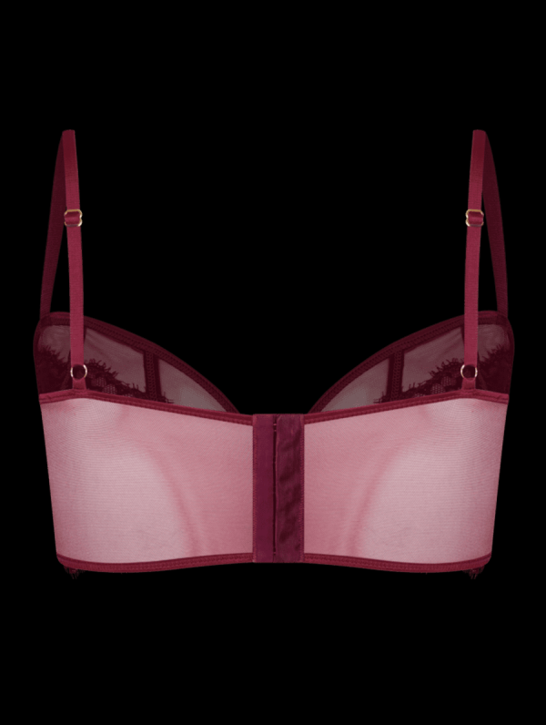 Encontraproduto.com.br - Sutiã Meia-taça Em Renda E Tule Com Detalhes Em Tiras Roxo Mistico