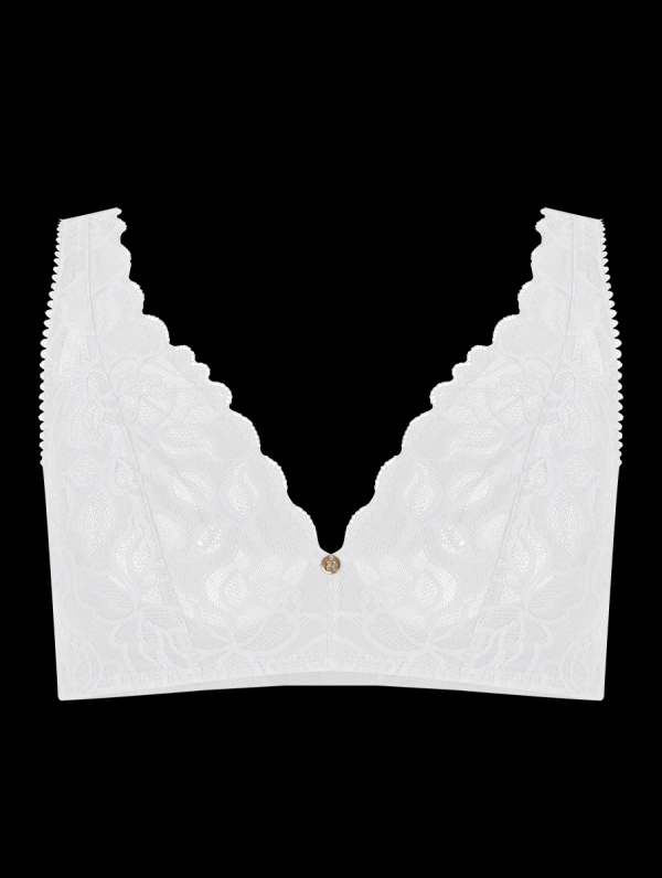 Sutiã Triângulo Com Manta Em Renda Branco
