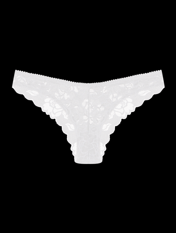 Encontraproduto.com.br - Calcinha Tanga Brasileira Em Renda Branco
