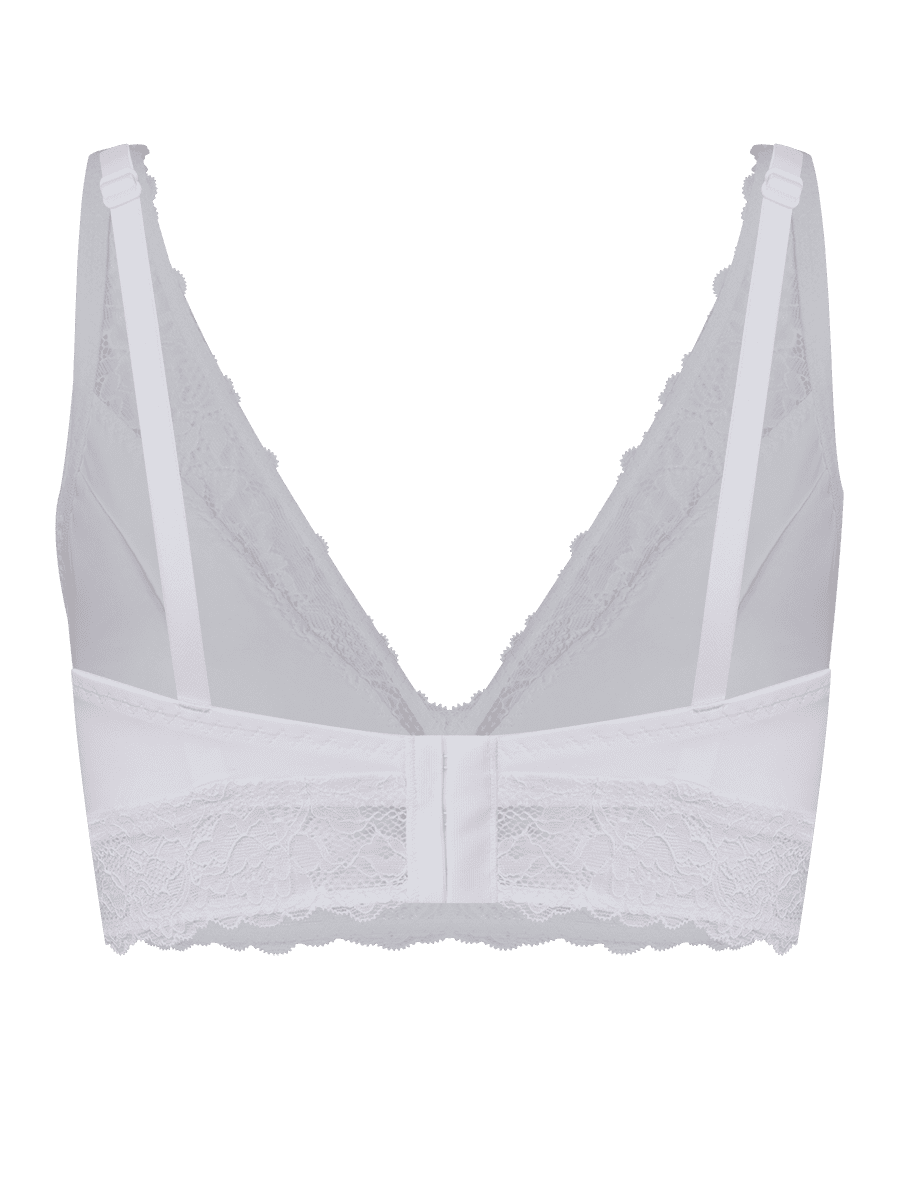 Encontraproduto.com.br - Sutiã Triângulo Sustentação Sem Aro Em Renda E Microfibra Branco