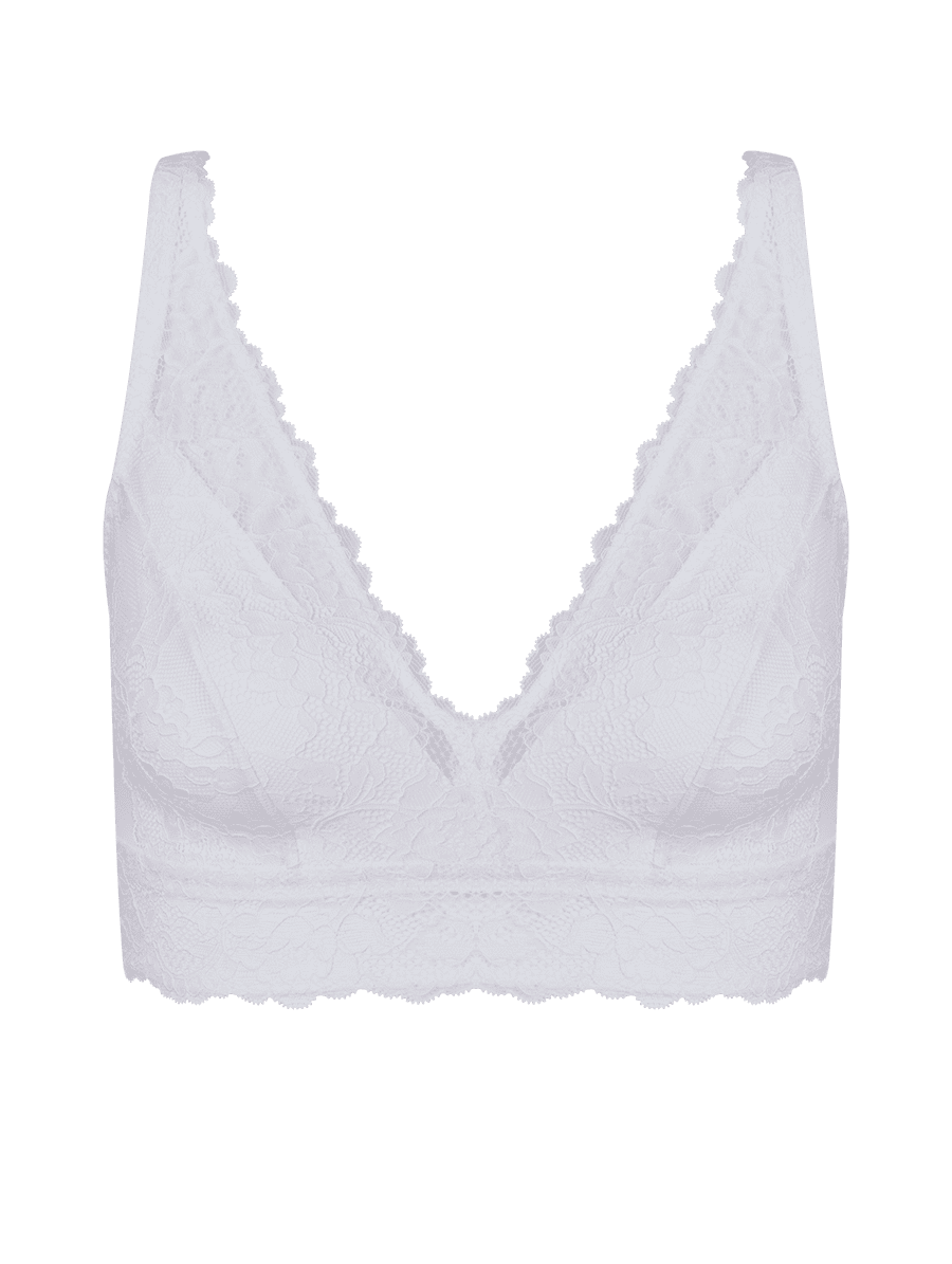 Encontraproduto.com.br - Sutiã Triângulo Sustentação Sem Aro Em Renda E Microfibra Branco