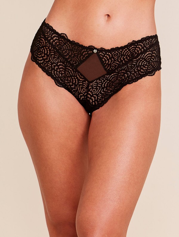 Encontraproduto.com.br - Calcinha Cintura Alta Em Renda Preto
