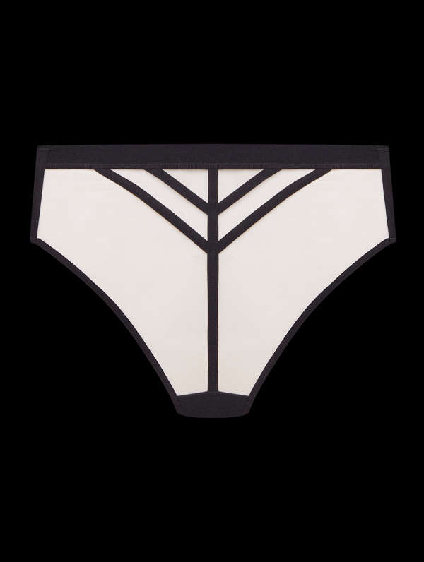 Encontraproduto.com.br - Calcinha Hot Pants Em Tule E Tiras Preto