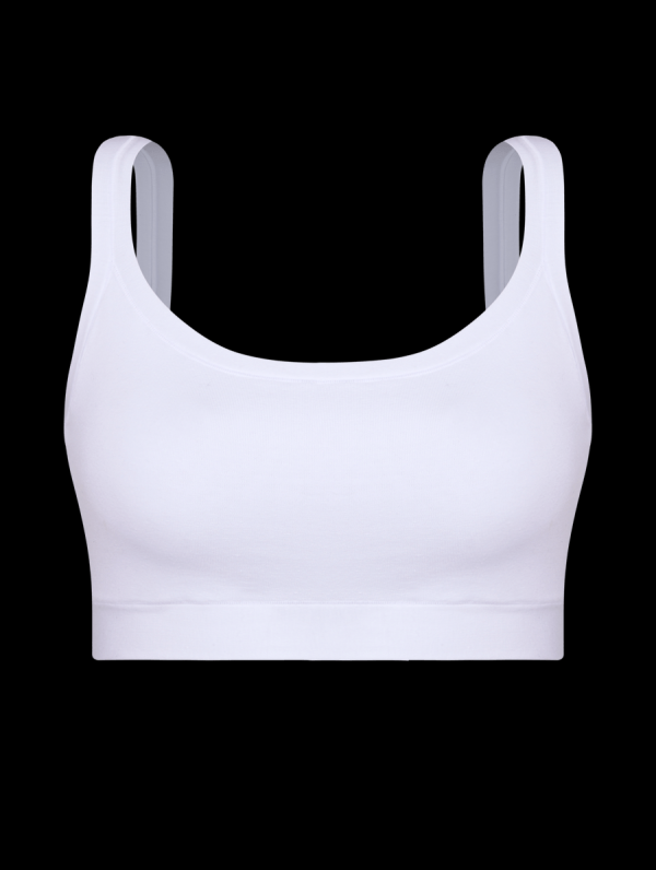 Encontraproduto.com.br - Sutiã Top Sem Bojo Em Algodão Branco