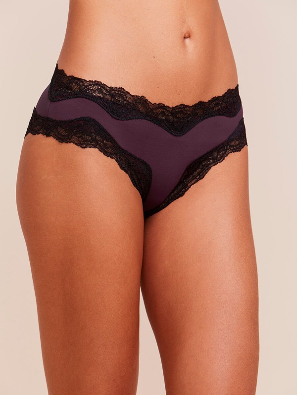 Encontraproduto.com.br - Calcinha Tanga Brasileira Em Microfibra E Renda Roxo Mistico
