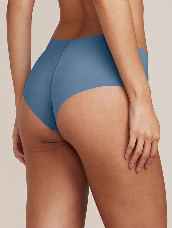 Encontraproduto.com.br - Calcinha Tanga Brasileira Em Microfibra Nude Azul Aura