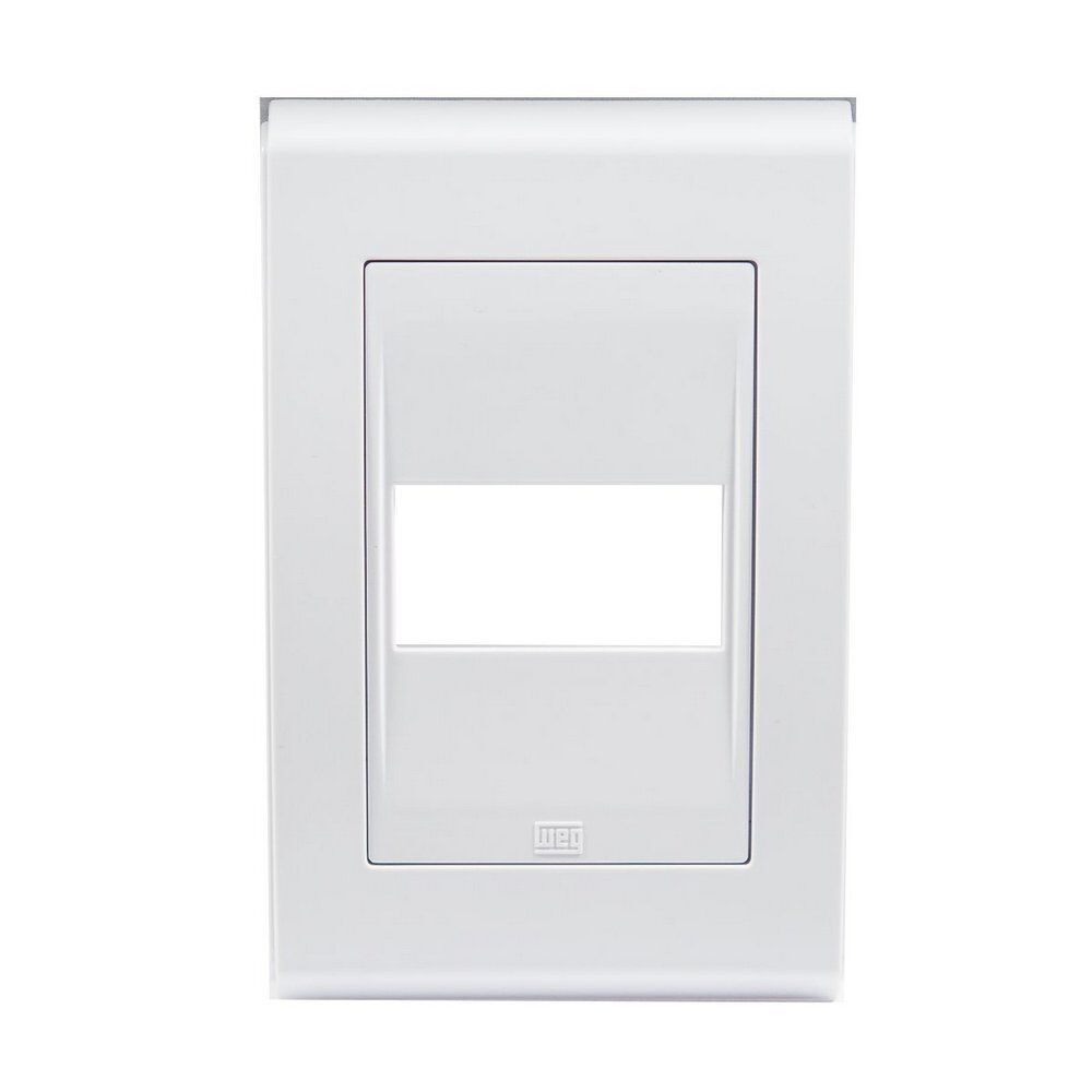 Encontraproduto.com.br - Placa 4x2 com 1 Posto sem Suporte Refinatto Weg Branco Acetinado
