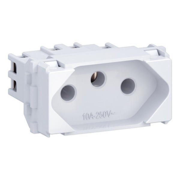 Encontraproduto.com.br - Módulo Tomada 2P+T 10A/250V Branco Equille