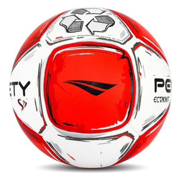 Encontraproduto.com.br - Bola Society Penalty S11 Ecoknit XXIV Unissex - Branca/Vermelha