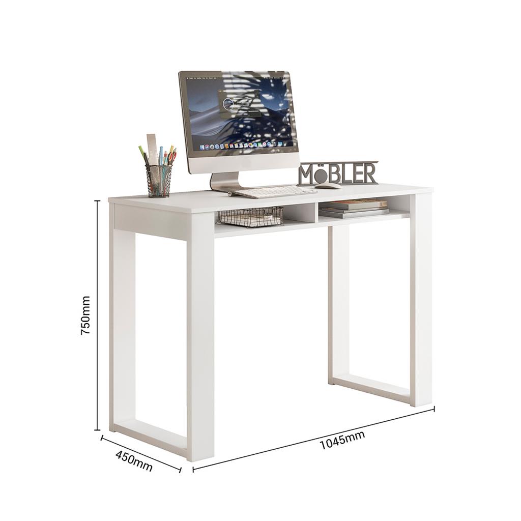 Encontraproduto.com.br - Escrivaninha Office Move Com Nichos Branco Fosco Branco Fosco