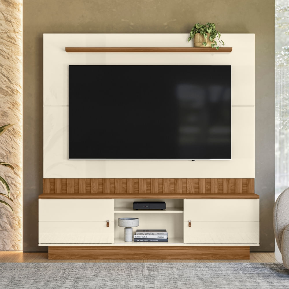 Estante Home Ripada para TV até 70 Polegadas 2 Portas de Correr Florianopolis Mobler