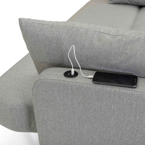 Encontraproduto.com.br - Sofá-Cama Herval Com USB Cinza - MH-1605