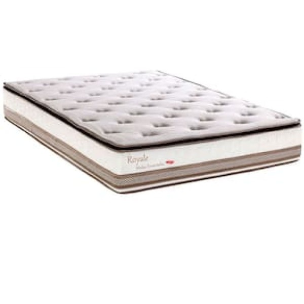 Colchão Casal Herval Royale com Pillow Inn, Molas Ensacadas e 29x138x188 cm - Branco/Bege