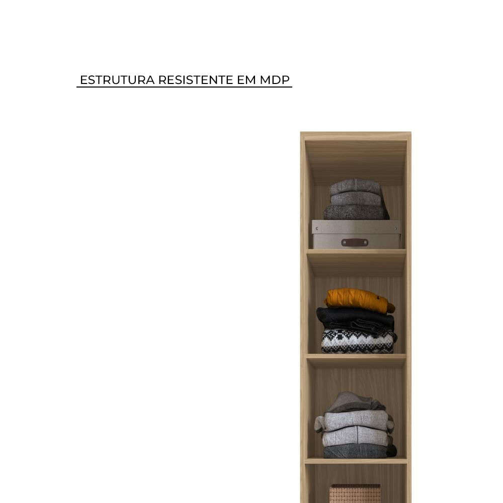 Armário Multiuso para Quarto Herval Valence, Off White/Cedro