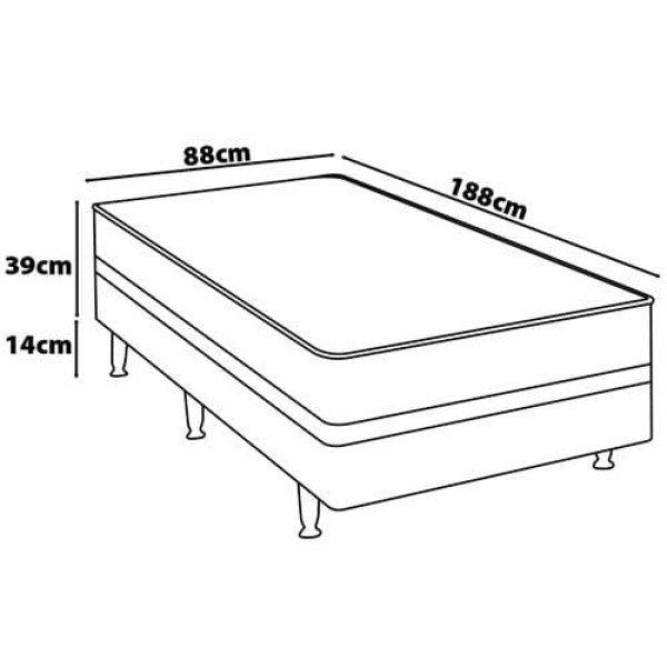 Encontraproduto.com.br - Cama Box Conjugada Solteiro Herval Roma Ortopédico com Pillow Top, Espuma D60 e Tecido Poliéster 53x88x188 cm - Marrom/Bege/Branco