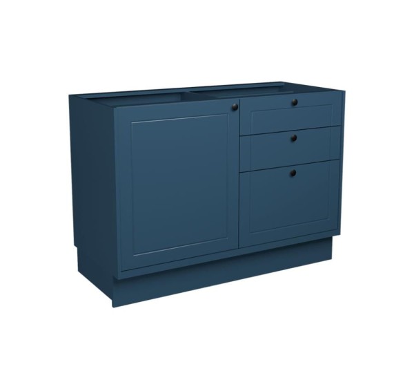 Balcão de Cozinha sem Tampo Évora 1 PT 3 GV Azul Orion