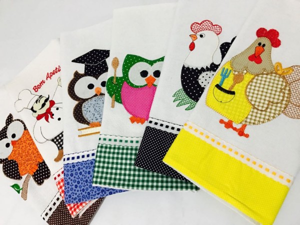 Encontraproduto.com.br - Kit 10 Panos de Prato Patchwork Sortidos