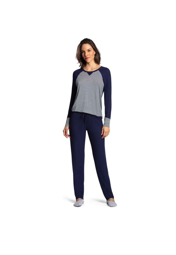 Pijama Feminino Lupo Longo Azul