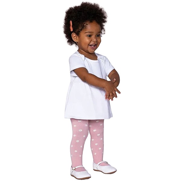Encontraproduto.com.br - Meia-Calça Malha para bebê Poá Rosé - Lupo