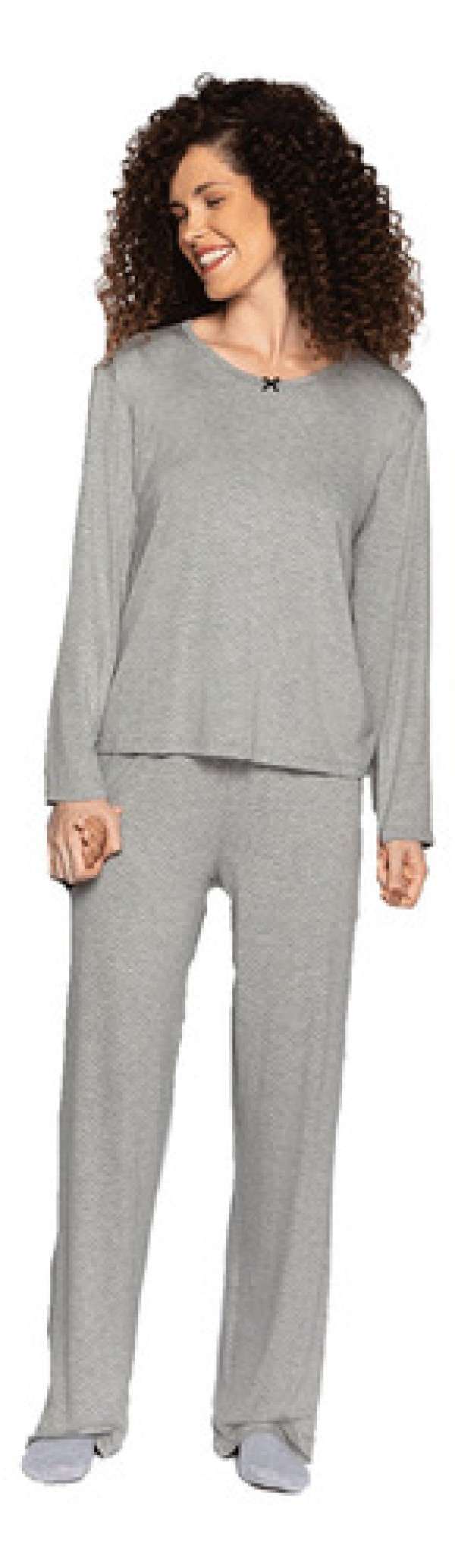 Pijama Longo Lupo Poa Cinza